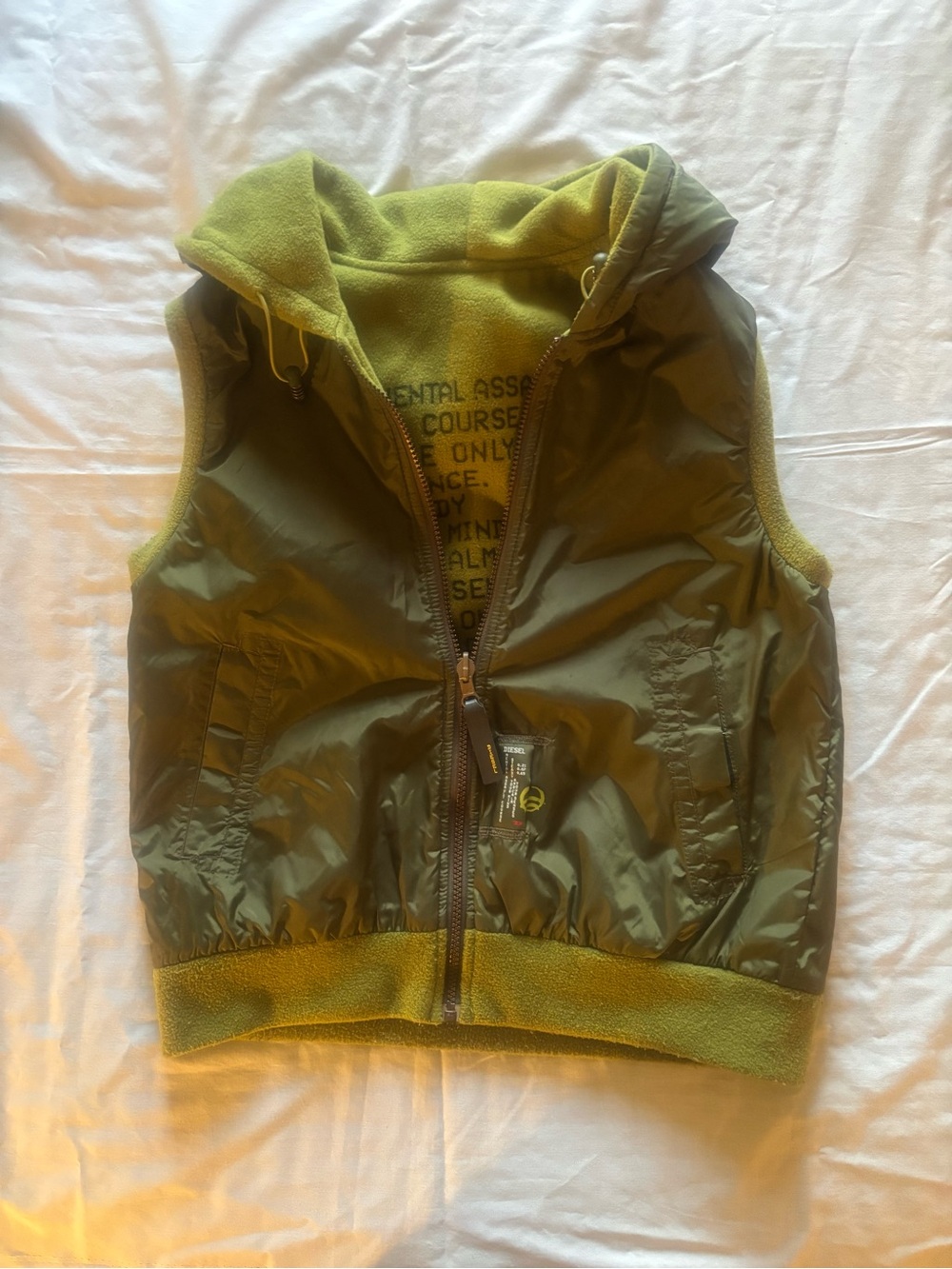 Olive Green Hooded Puffer Vest